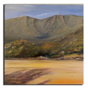 Las Gemelas y el Amarillo oleo pintado al aire libre en las sierras de Cordoba 